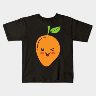 Cute Mango winking and blushing Kids T-Shirt